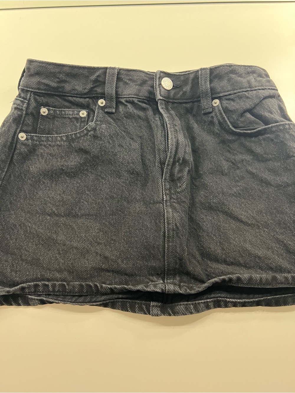 PacSun Black Washed Denim Mini Skirt